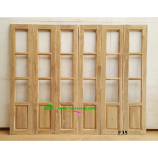 ประตูบานเฟี้ยมไม้สัก รหัส F35